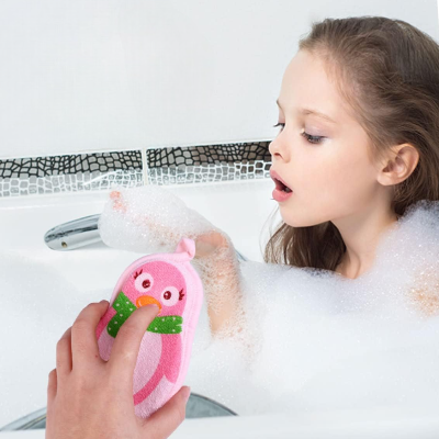 Eponge de Bain - CartoonBathSpong™ - Penguin Rose