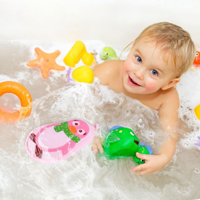 Eponge de Bain - CartoonBathSpong™ - Penguin Rose