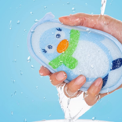 Eponge de Bain - CartoonBathSpong™ - Penguin Bleu